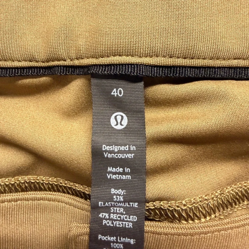 Lululemon Commission Slim-Fit Pant 40 Tan Khaki Warpstreme Chino LM5AQ9S
